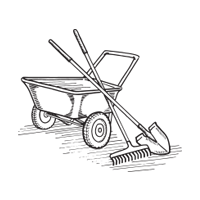 wheel barrow illustration